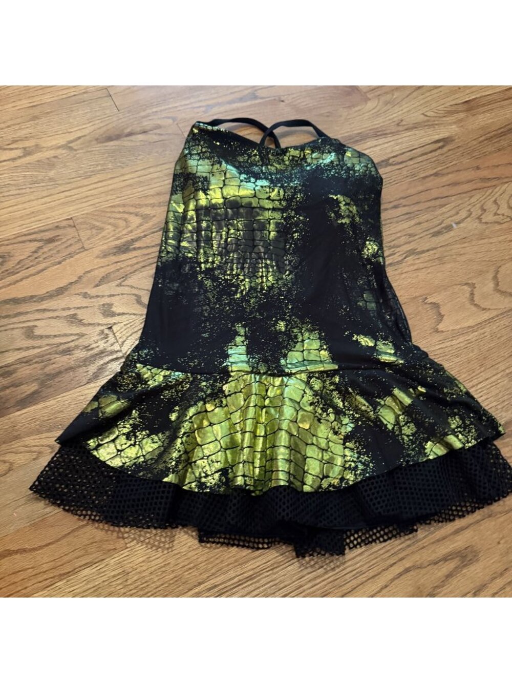 Kelle Large Child Gold Black Competition Dance Costume